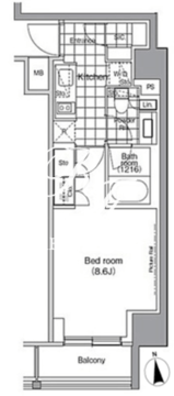 パークハビオ門前仲町 501 間取り図