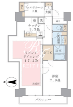 ブリリアイスト東雲キャナルコート 908 間取り図