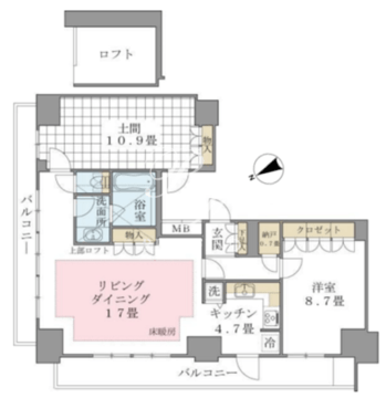 ブリリアイスト東雲キャナルコート 1401 間取り図