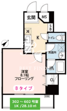 グラングスト文京 402 間取り図