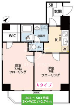 グラングスト文京 303 間取り図