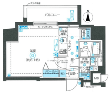 ズーム西新宿 804 間取り図