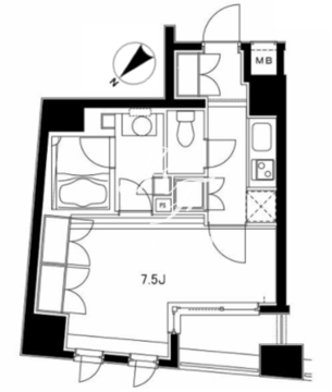 ミリアレジデンス日本橋人形町2 401 間取り図