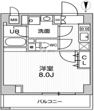 オルタナ菊川2 202 間取り図