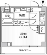 オルタナ菊川2 402 間取り図