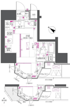 ズーム中目黒 401 間取り図