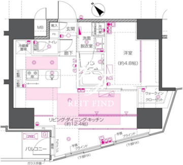 ズーム中目黒 402 間取り図