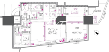 ズーム中目黒 403 間取り図