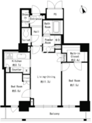 パークタワー芝浦ベイワードアーバンウイング 1603 間取り図