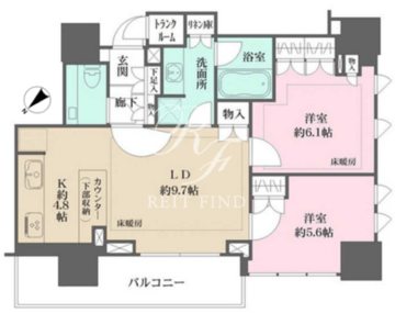 ザ・パークハウス高輪タワー 302 間取り図