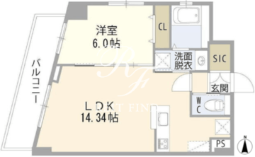 ベルティーセ新宿 801 間取り図