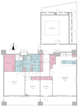 レジディア西麻布 1404 間取り図