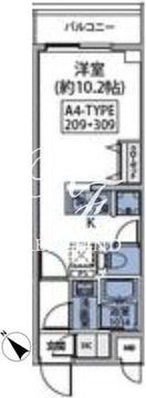 ルネサンスコート新宿余丁町 309 間取り図