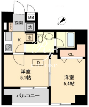 コモド水天宮レジデンス 908 間取り図
