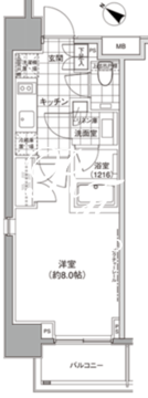 パークハビオ人形町 901 間取り図