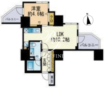 セレニティコート渋谷神泉 707 間取り図