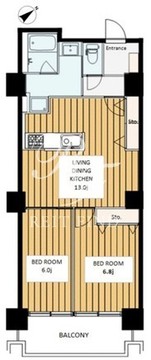 六本木ビュータワー 1405 間取り図