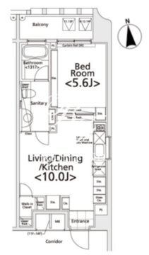  プライマル新宿若松町 1402 間取り図