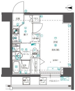 クオリタス押上 203 間取り図