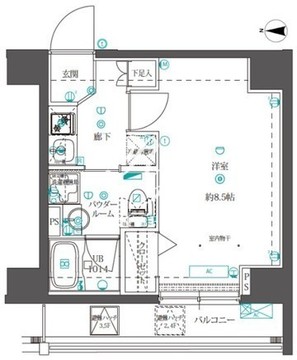 クオリタス押上 503 間取り図
