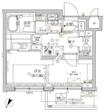 クレイシア新宿ノース 302 間取り図