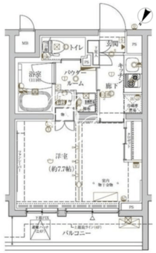 クレイシア新宿ノース 305 間取り図
