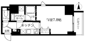 スカイコート蔵前2 504 間取り図