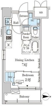 パークアクシス本所吾妻橋サウスレジデンス 407 間取り図