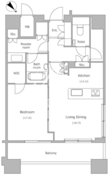 ホライズンプレイス赤坂 901 間取り図