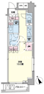 プライムアーバン日本橋浜町 1302 間取り図