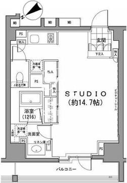 パークハビオ八丁堀 602 間取り図