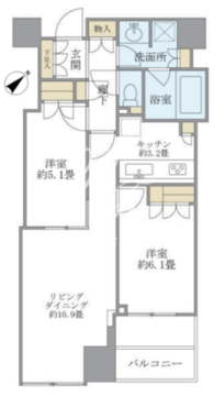 大崎ウエストシティタワーズ W-1103 間取り図