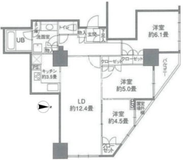 カスタリアタワー品川シーサイド 1607 間取り図