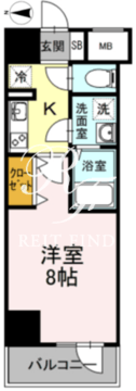 D-room早稲田 204 間取り図