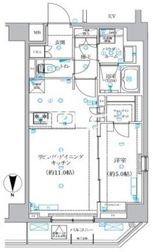 クオリタス本所吾妻橋 401 間取り図