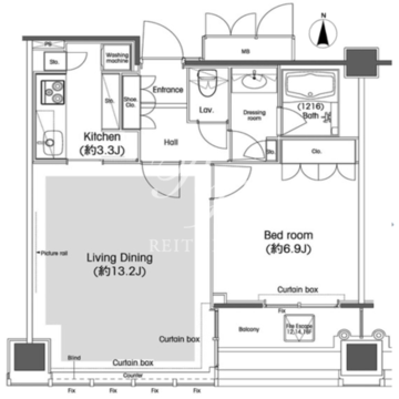 品川グラスレジデンス 1405 間取り図