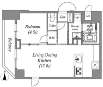 クオリタス本所吾妻橋 404 間取り図