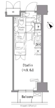 パークアクシス台東根岸 303 間取り図