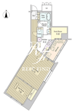 モメント汐留 1703 間取り図