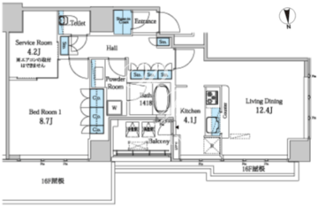 ホワイトタワー浜松町 1801 間取り図