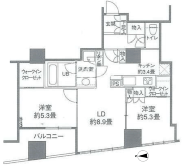 カスタリアタワー品川シーサイド 2301 間取り図