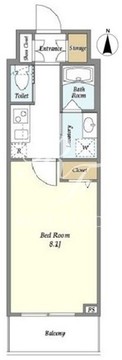 リテラス上野入谷 202 間取り図