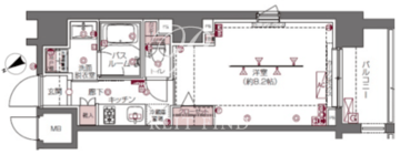 ズーム白金高輪 302 間取り図