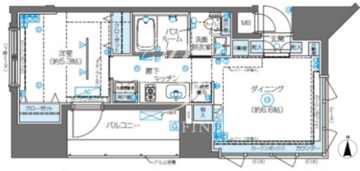 ズーム新宿南ファースト 1-803 間取り図