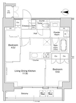 プラウドフラット日暮里 1102 間取り図