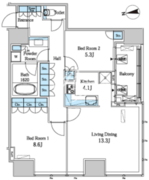 ホワイトタワー浜松町 2104 間取り図