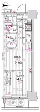 グランドガーラ木場 809 間取り図