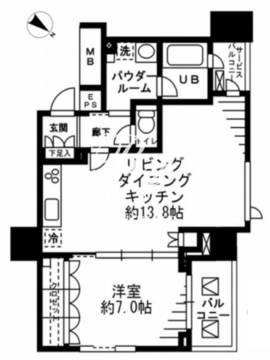 レジディア勝どき 802 間取り図