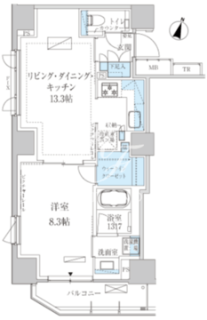 パークアクシス赤坂見附 1304 間取り図