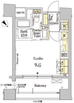 パークアクシス茅場町 904 間取り図